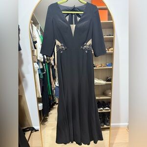 Chic Black Long Sleeve Dress with Embellished Accents